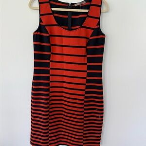 Halston Heritage Striped Mini Dress